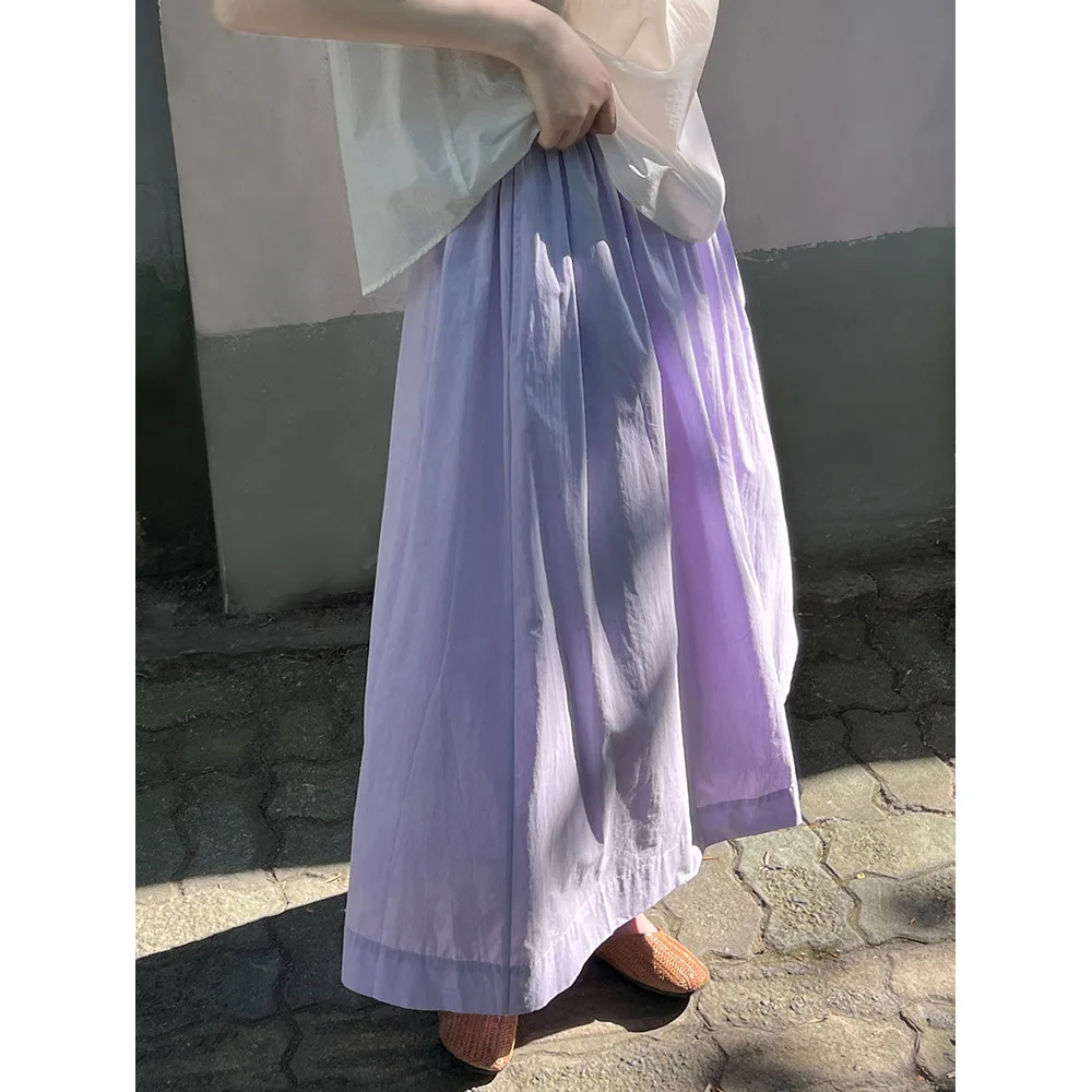 Women Clothes Korean Gentle Temperament Skirt 2024 Summer New Fashion Casual Loose Girl High Waist Simple All Matching Skirt