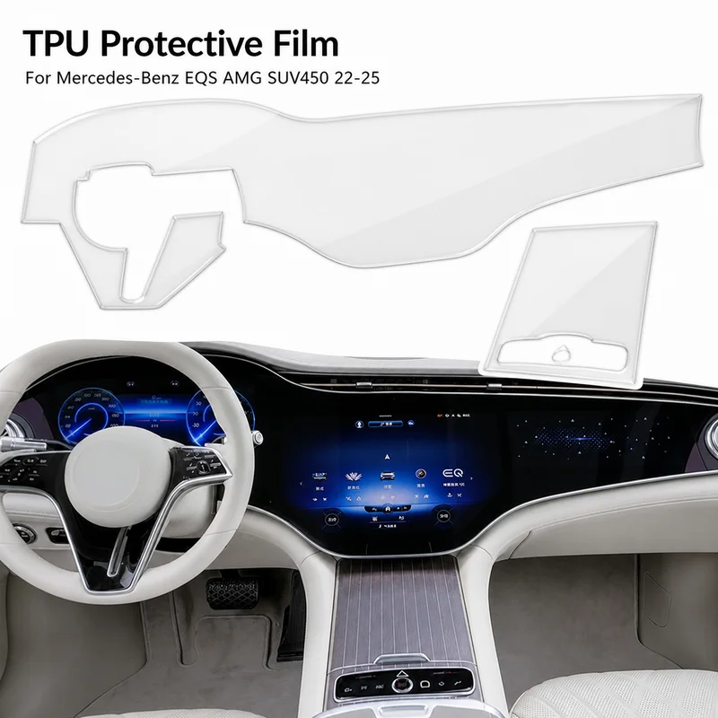 TPU Protective Film For Mercedes-Benz EQS AMG SUV450 22-25 Center Console Gear Shift Interior Sticker Paint Accessory