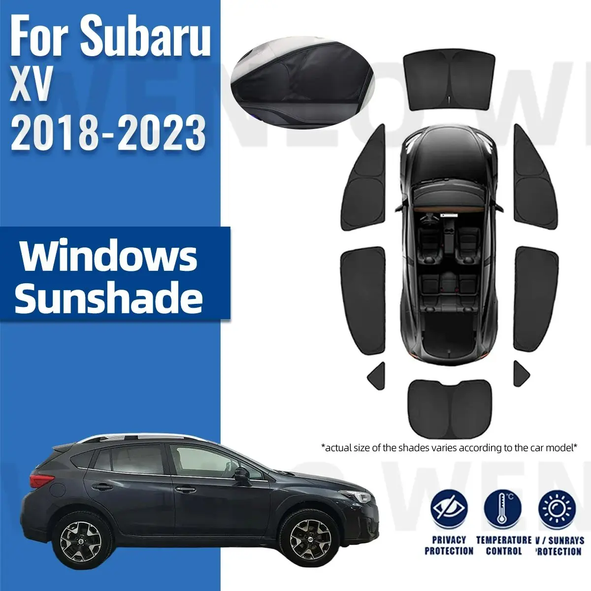 

For Subaru XV 2018 2019 2020 2021 2022 2023 Full Cover Car Sunshade Front Windshield Curtain Rear Side Window Sun Shades Shield