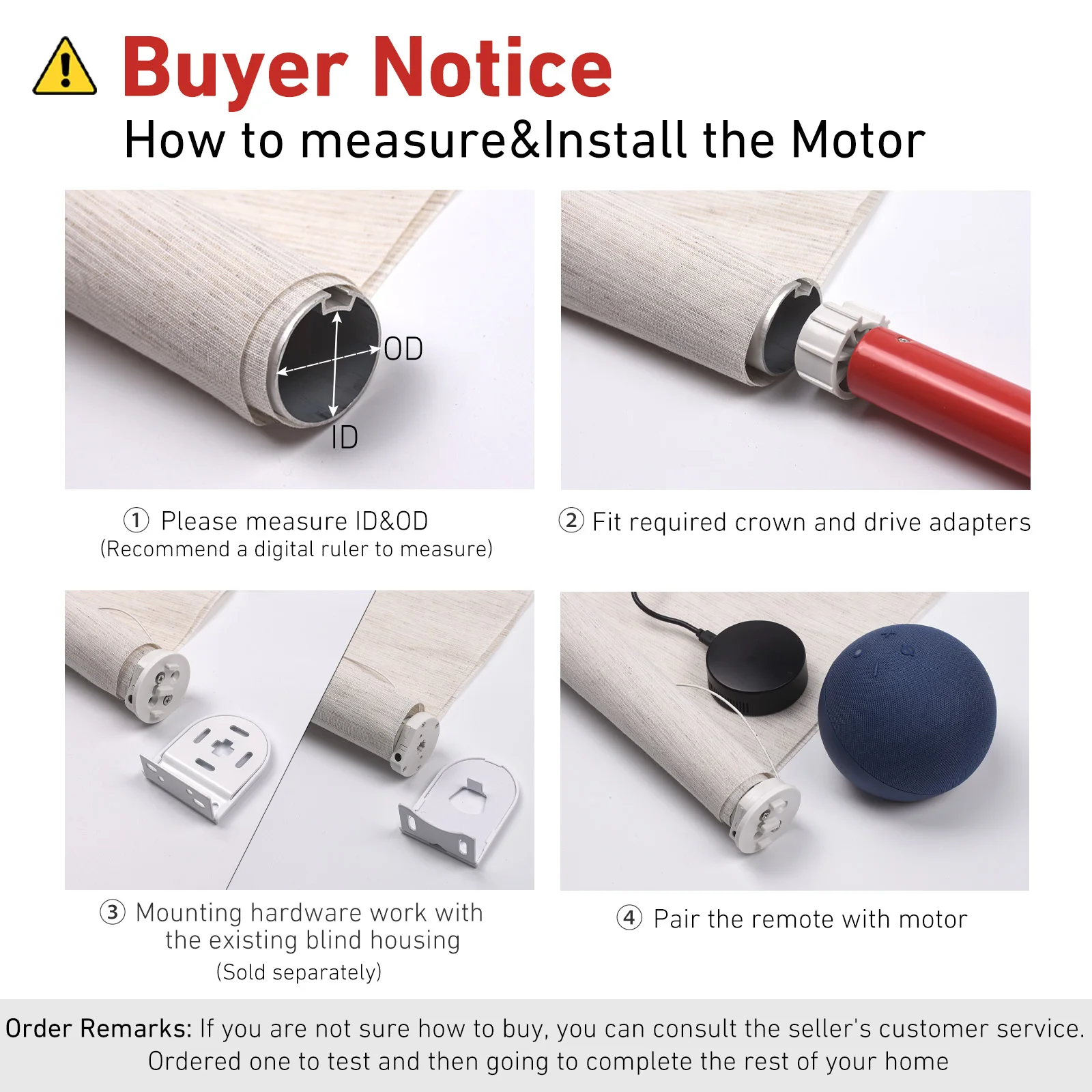 ERB22 Rechargeable Roller Shade Motor Remote Control for 28mm/32mm tubes, Plug Adapter DIY Solar Powered Smart Blinds