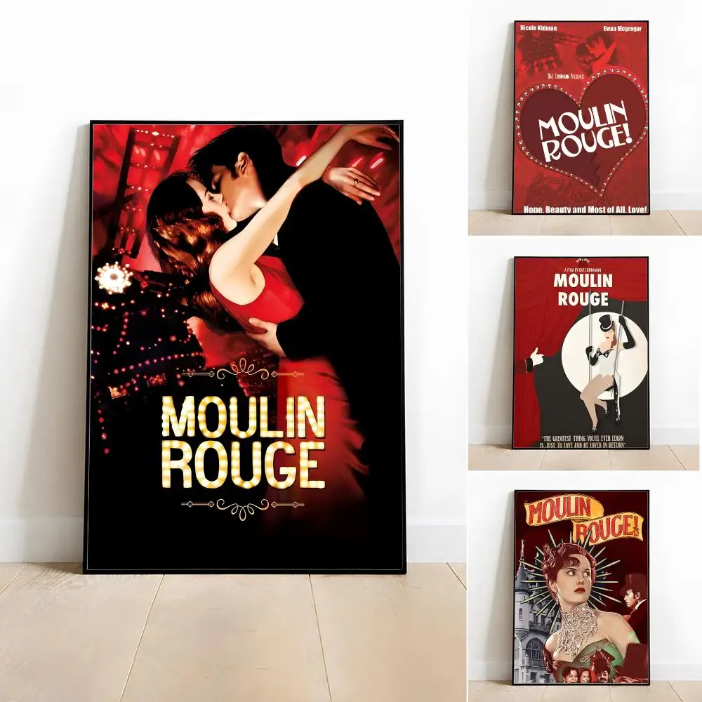 Movie Moulin Rouge Poster Poster Room Wall Art Decor Waterproof Stickers For Home Bar Bedroom Decoration
