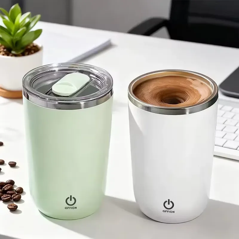 Custom Logo Creative Intelligent Automatic Mixing Cup Electric Stainless Steel Coffee Milk Mixer Portable Self Stirring Mug