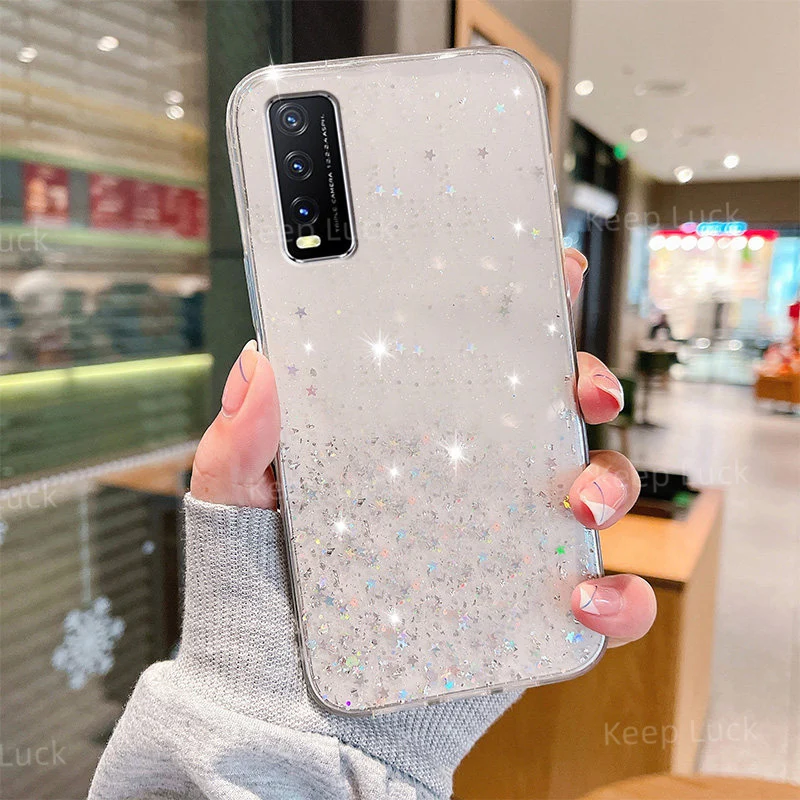 Shiny Bling Glitter Soft Phone Case For vivo Y35 Y77 Y33S Y20 Y11 Y11S Y12 Y15S Y15A Y20 Y21 Y30 Y51 V20 V21 V23 Silicone Cover