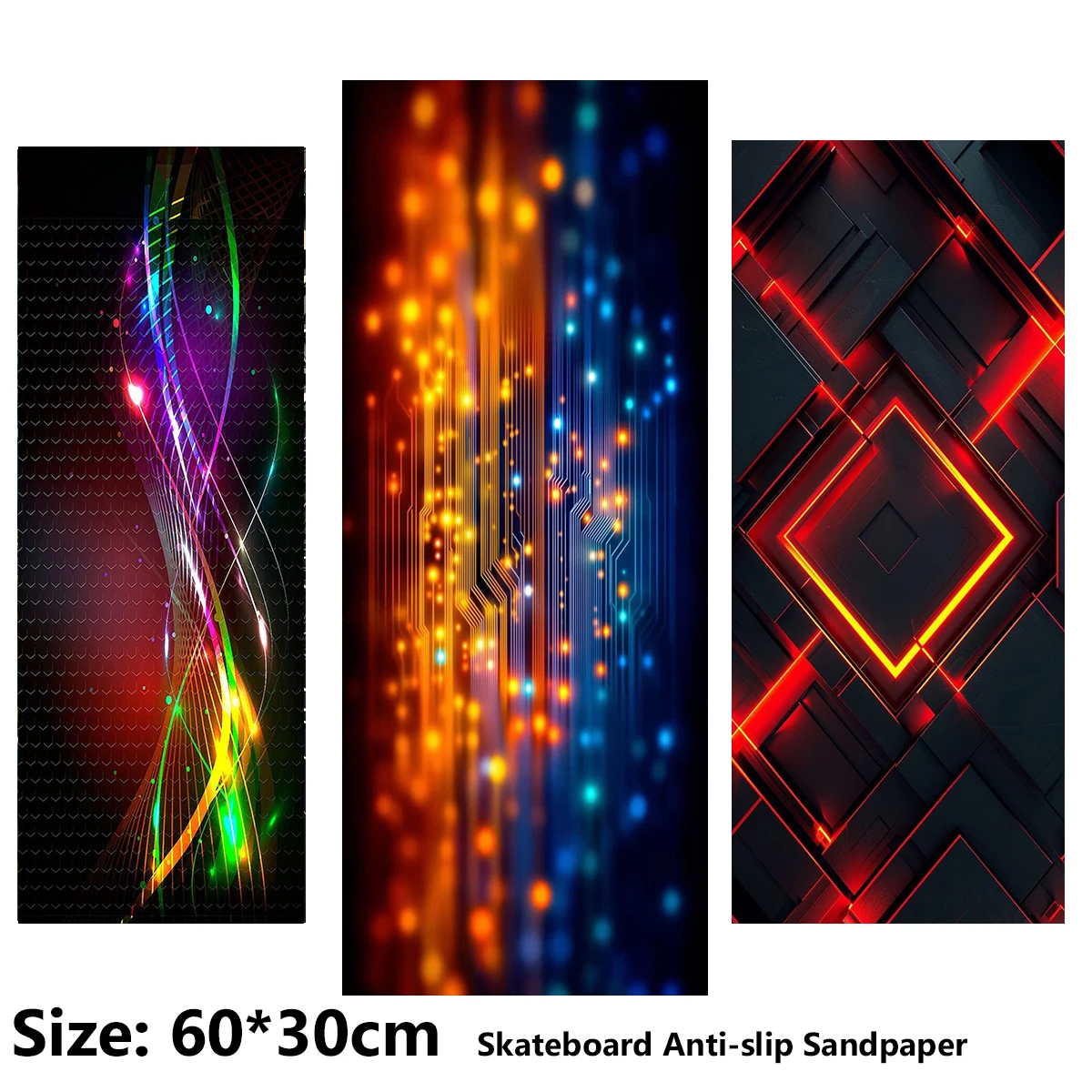 Streamlined Gradient Geometric Pattern ElecStric Scooter Anti-slip Sticker Sandpaper Skateboard Grip Tape Sheet 60*30cm