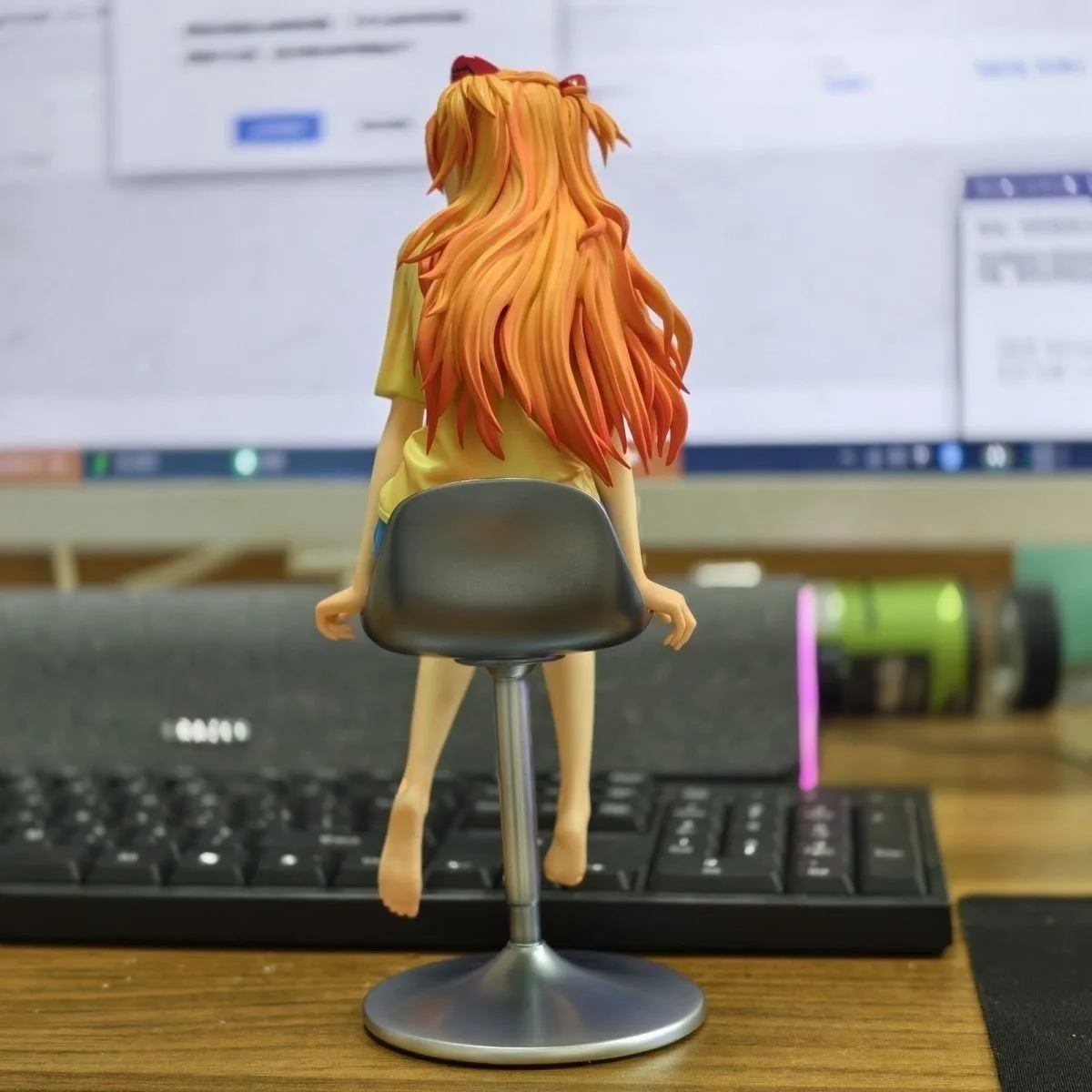 2025 جديد 25 سنتيمتر أنيمي إيفا أسوكا لانغلي سوريو Q الجلوس الموقف Kawaii منضدية الزينة عمل أرقام دمية لعبة مجسمة هدية #5