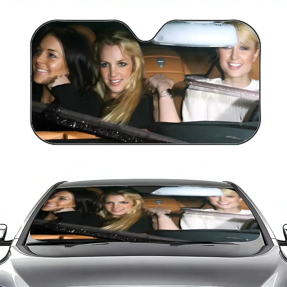 

Солнцезащитный козырек для автомобиля Lindsay Lohan, Paris Hilton, Britney Spears, выдвижной, для лобового стекла, защита от УФ-лучей, накидка на окно