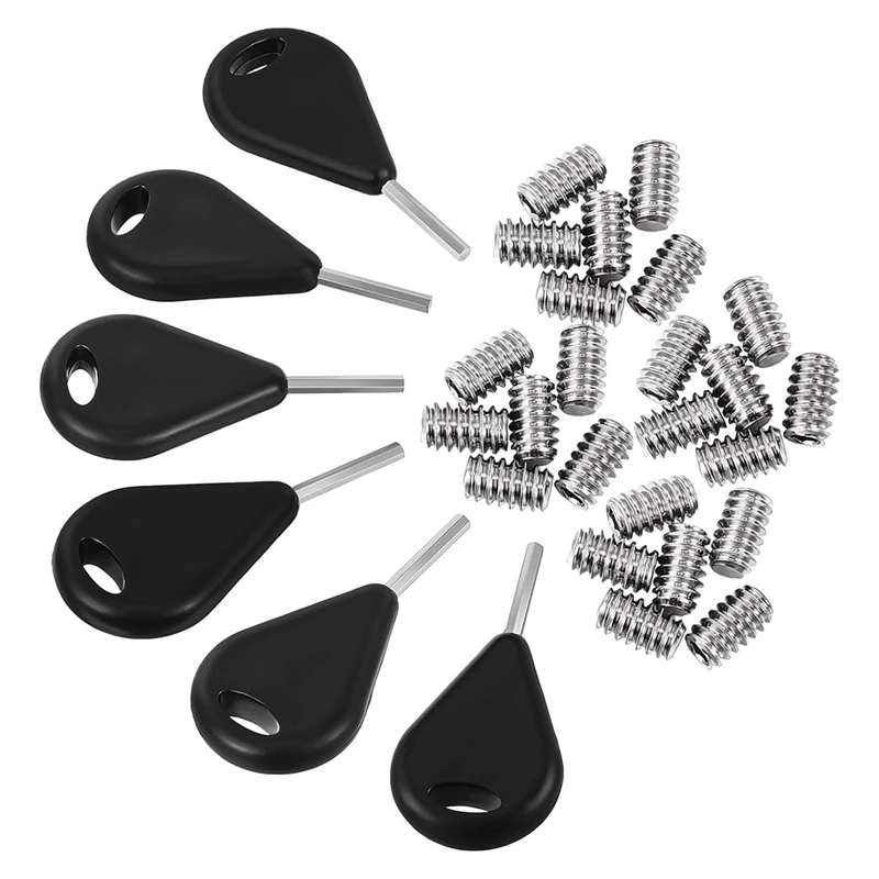 6 Pcs Surf Fin Key Surfing Surf Fin Key With 24 Pcs Fin Screws Universal Hexagon Surfboard Fin Key Replacement