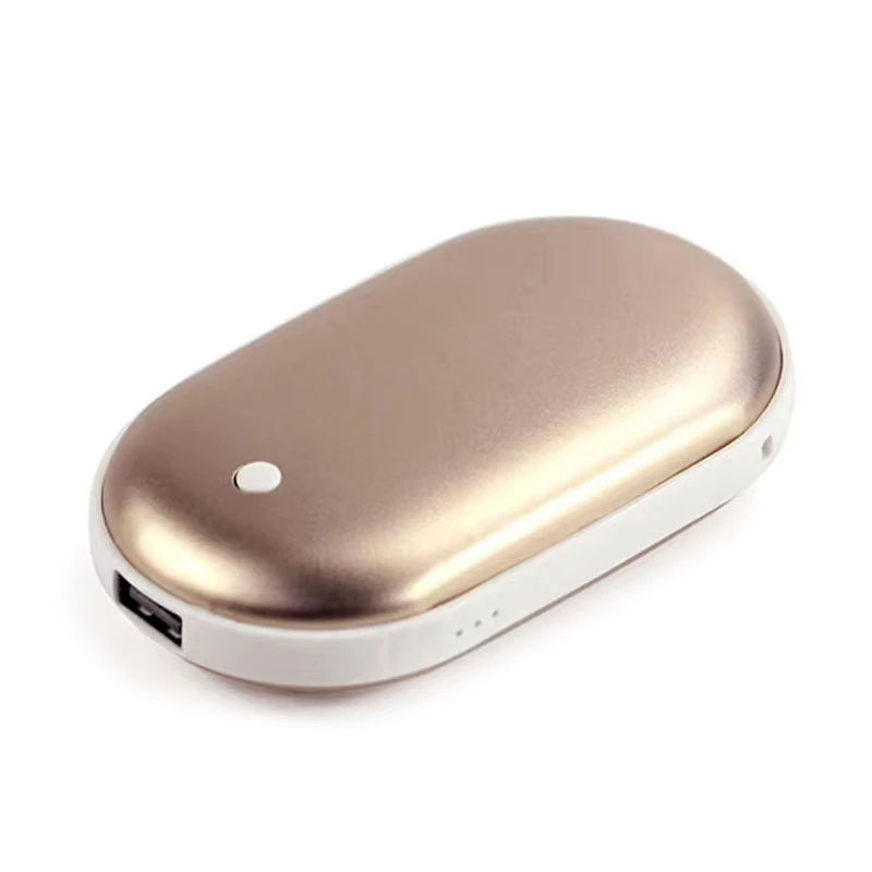 Calentador de manos de bolsillo portátil recargable por USB, Mini calentador de manos de doble cara, energía móvil, calentamiento rápido, 5000mAh,