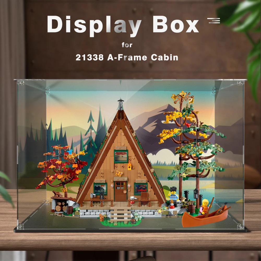 Acrylic Display Box for Lego 21338 A-Frame Cabin Dustproof Clear Display Case (Lego Set not Included）