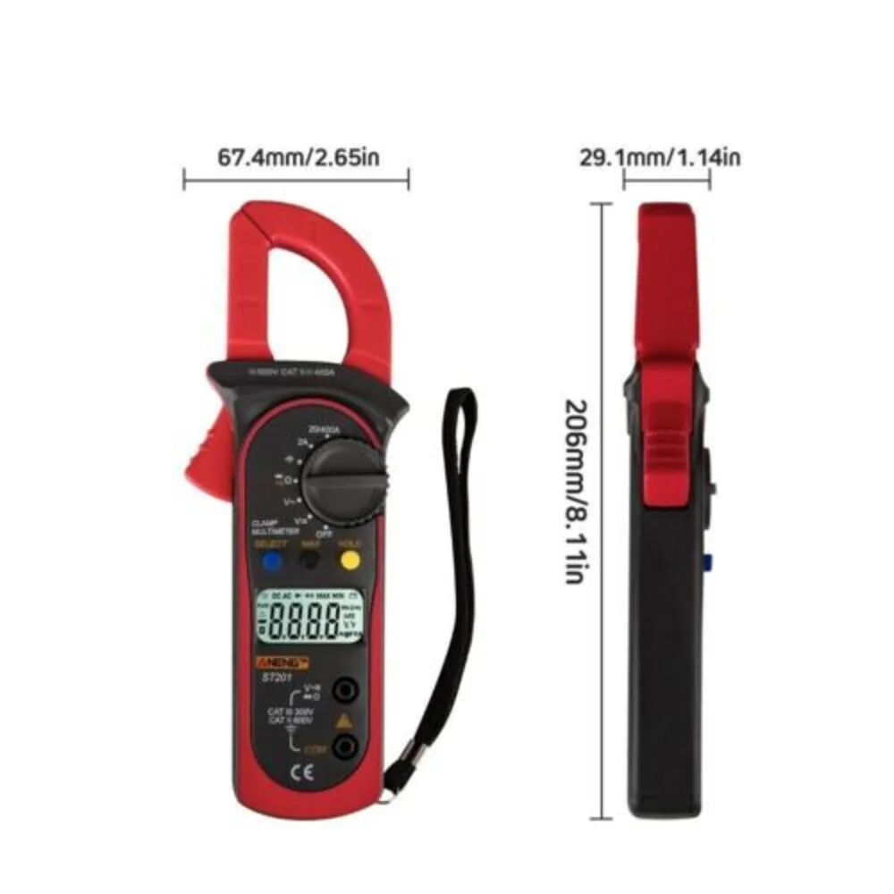 Digital Multimeter Tester AC DC Volt Ohm Amp Clamp Meter Auto Range LCD Handheld