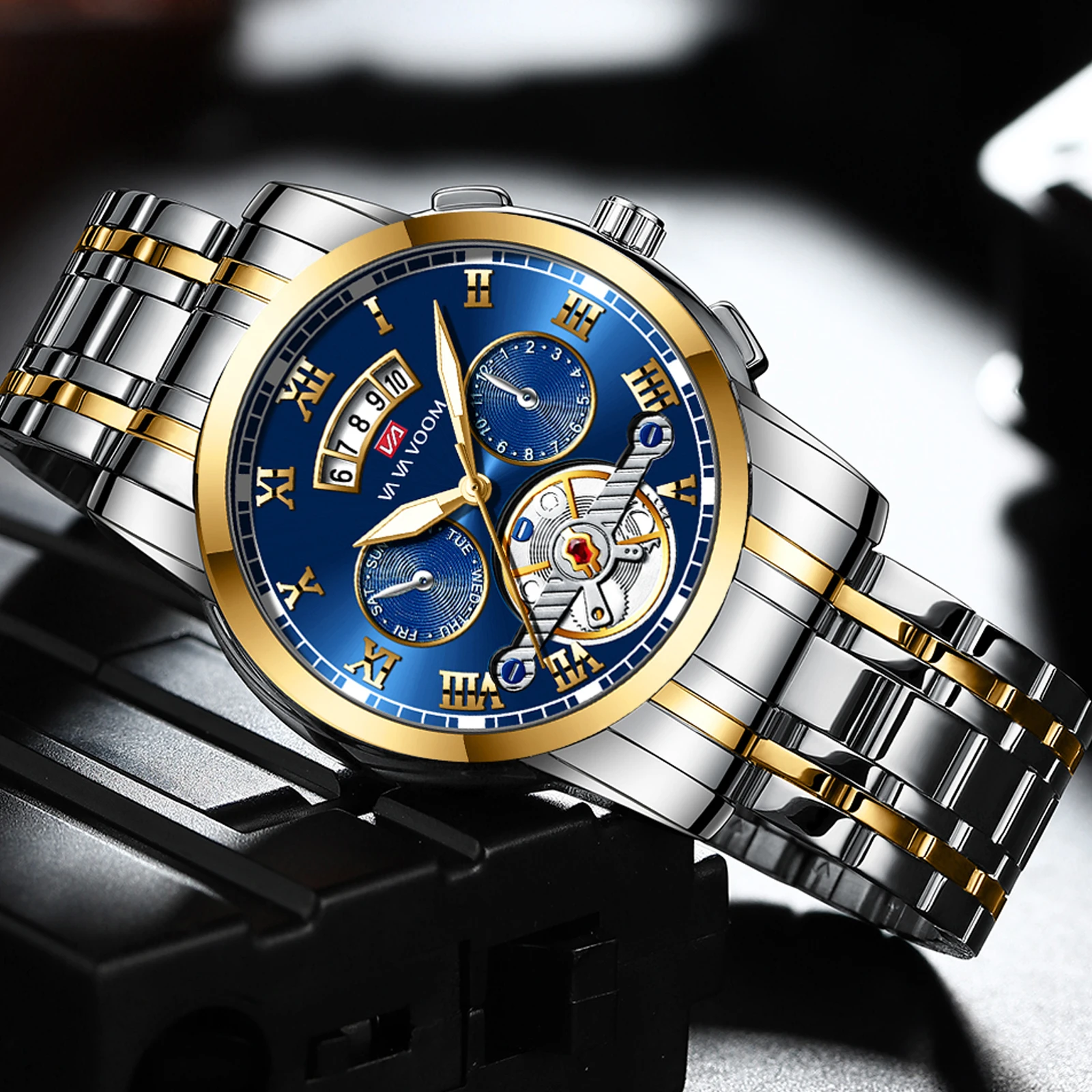 VA VA VOOM Top Brand Dropshipping Quartz Watch Men Masculino Luxury Luminous Wristwatch Imitate Sports AAA Men Watches Relogio