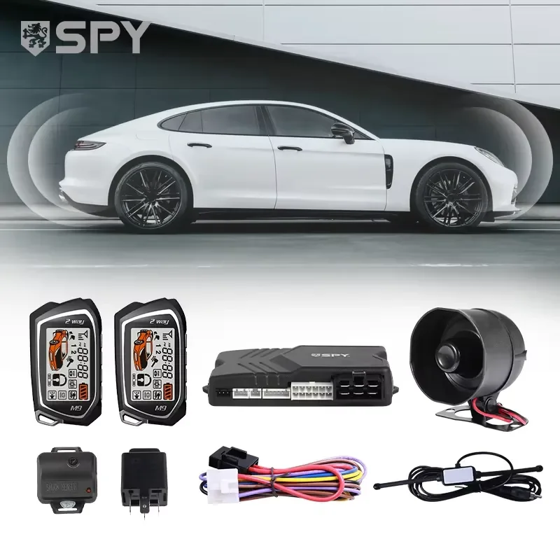 SPY Smart Phone Basic 2Way Shock Cyclone Car Alarm Nisan System Ultrasonic Sensor Frequency Scanner Car Door Sensor Alarm