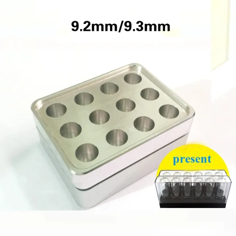 1pc 9.3mm Aluminium Alloy Lipstick Mould 12 Cavities Holes DIY Mini Sample Cosmetic Cartridge/Bullet Lip balm Tube Mold Filling