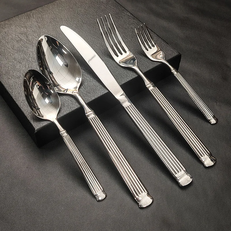 High Quality Stainless Steel Cutlery Set Cheap Bulk Restaurant Flatware-Silverware Including Steak Knife for Parties Weddings