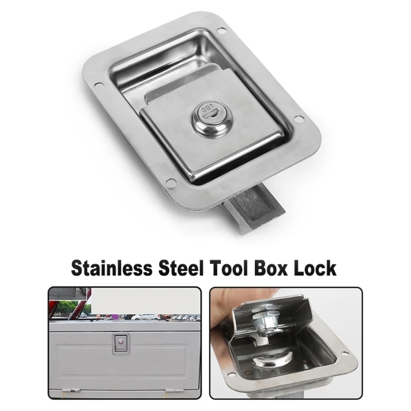 Truck Tool Box Latches StainlessSteel Lock Replacement Handle with 2 Key For Campers Trailer Door Dropship