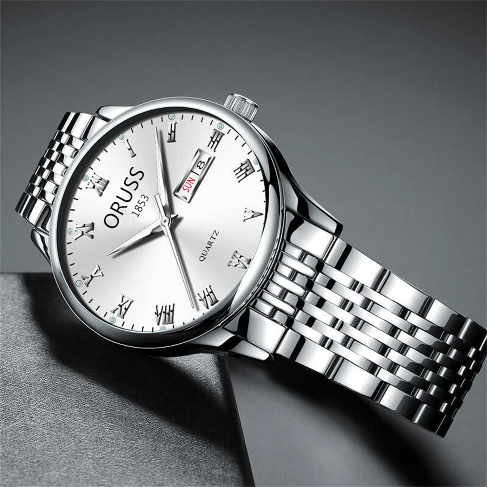 

Men's watch atmospheric class gentleman business all durable handsome double calendar simple men's watch
