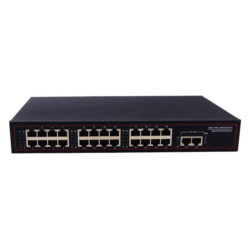 

260W Desktop 24+2 100Mbps Ethernet POE Switch 2 Port Uplink Gigabit POE Switch 24 Port CCTV Camera
