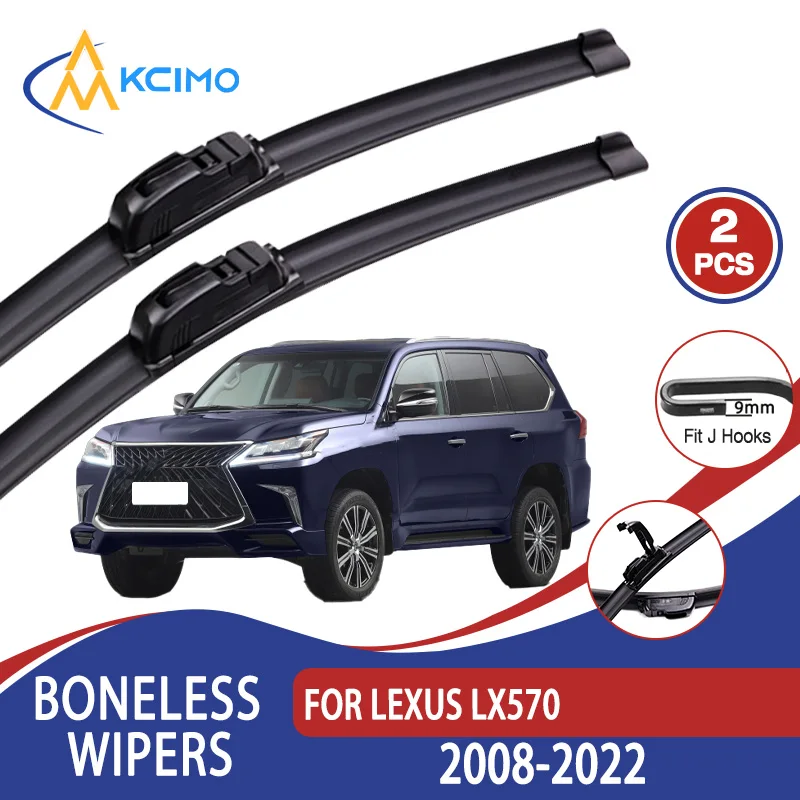 

For LEXUS LX570 2008-2022 Car Wiper U-type Soft Rubber Boneless Wiper HD Quiet Durable Automotive Wiper 24"+22"