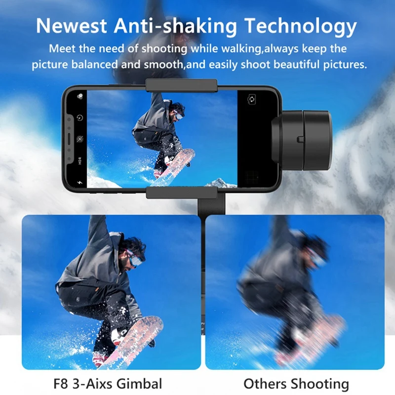 F8 Handheld 3-Axis Gimbal Stabilizer Phone Holder Anti Shake Video Recording Stabilizer For Cellphone Smartphone