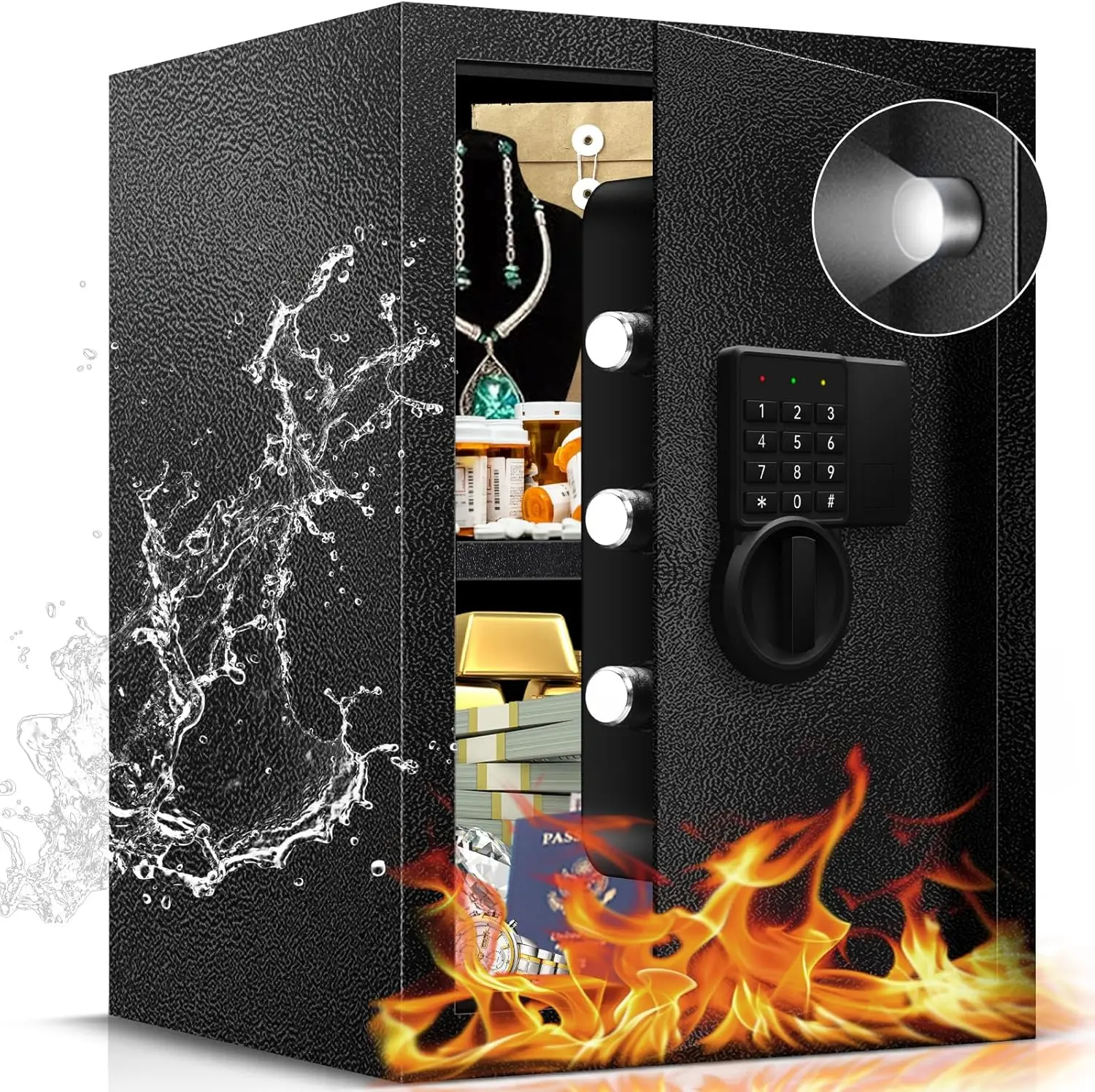 

Сейф 2,8 куб. фута для домашних документов - стальной электронный цифровой сейф для офисных денег, ювелирных изделий, ценностей, личной безопасности