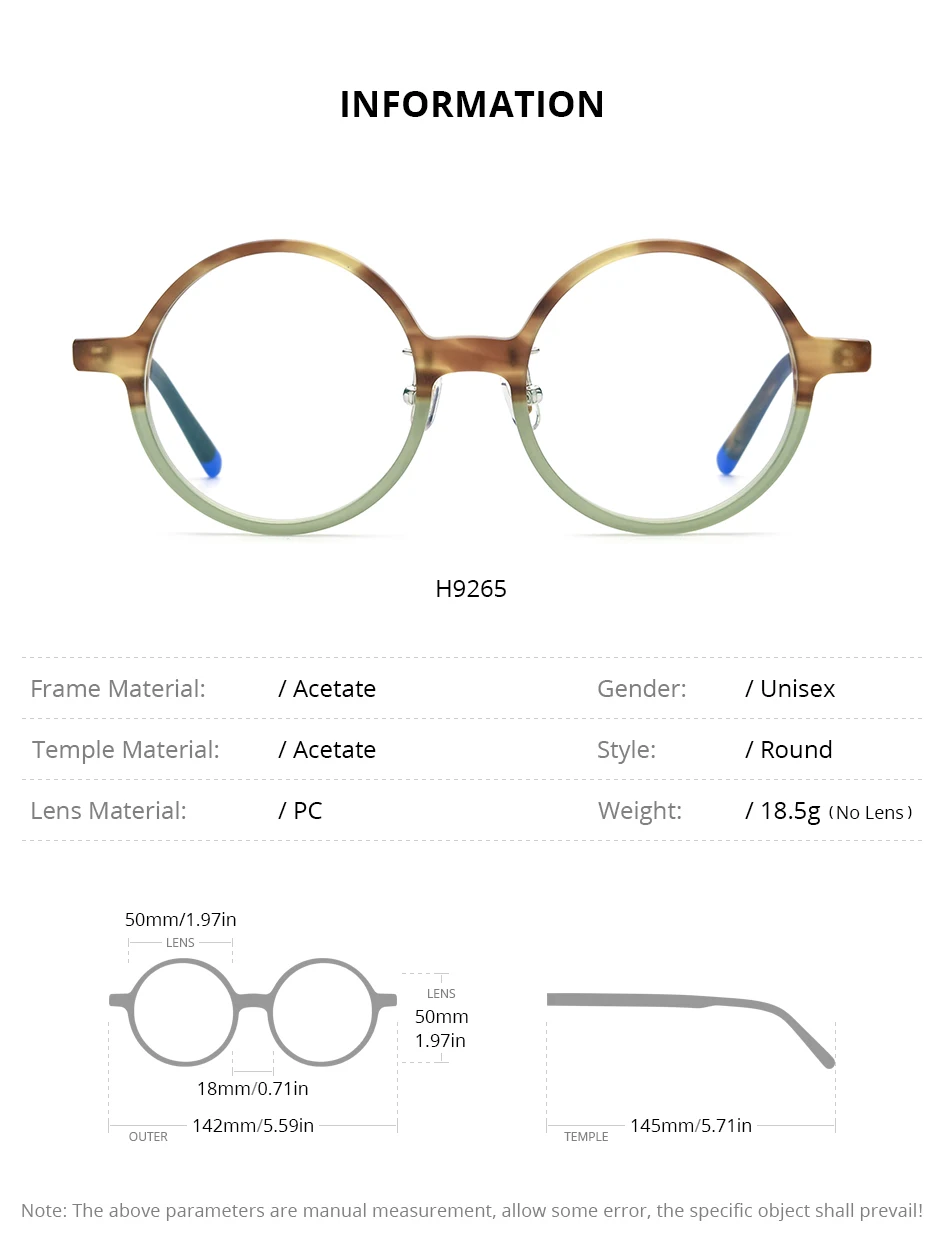 HEPIDEM Acetat Brille Rahmen Männer Marke Designer Runde Frauen Nerd Brillen japanische handgemachte Brille Vintage Brillen 9158 – Detail 18