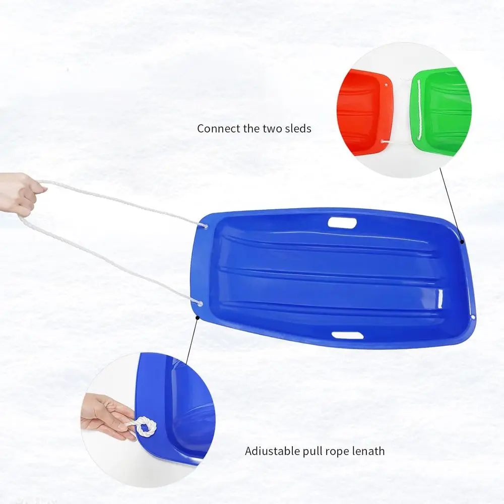 Durable Snow Sled with Rope and Handles for 1-2 Riders, Ideal for Winter Sledding Adventures