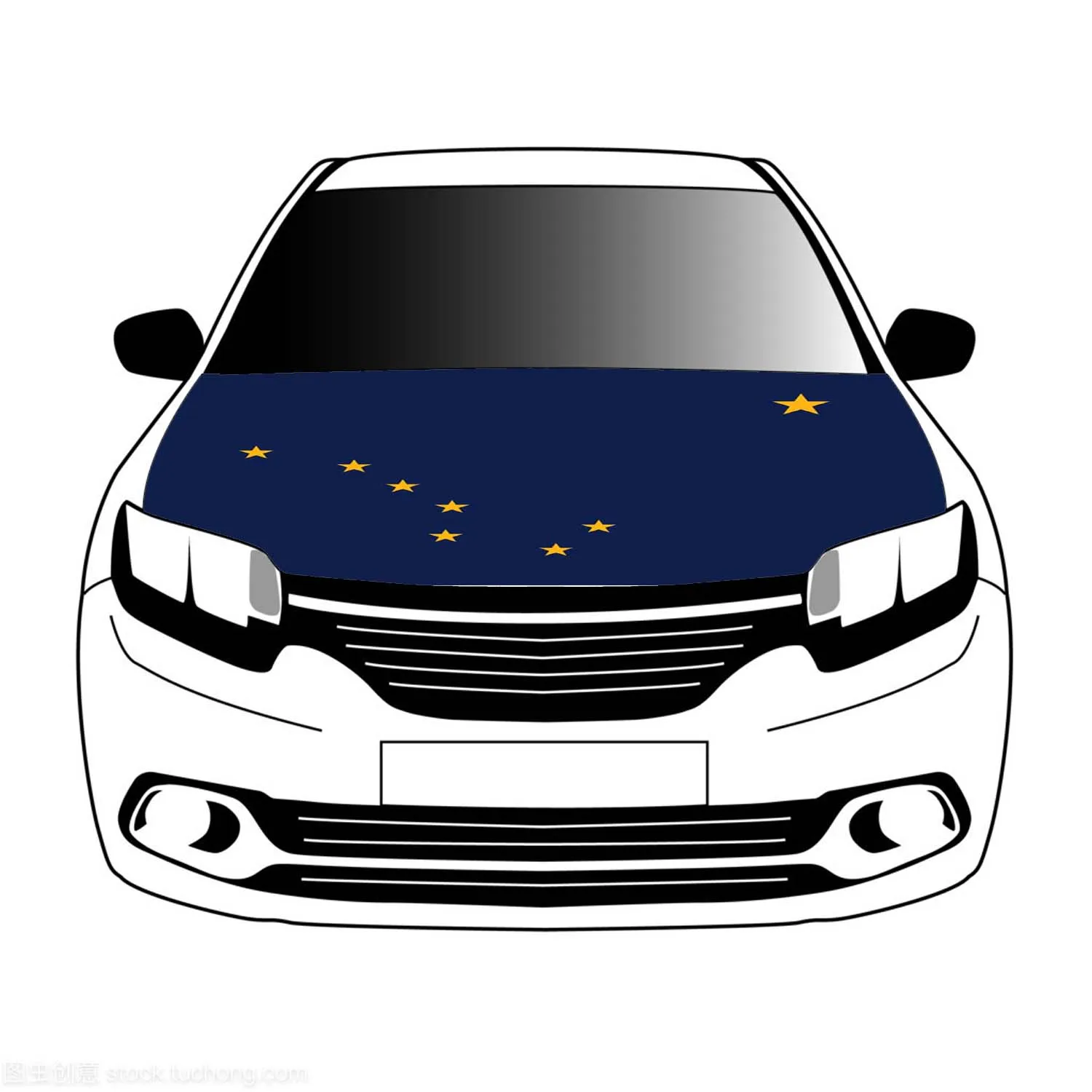 

Alaska flag car Hood cover 3.3x5ft/5x7ft 100% polyester banner Digital Printing Activities festivals and car use