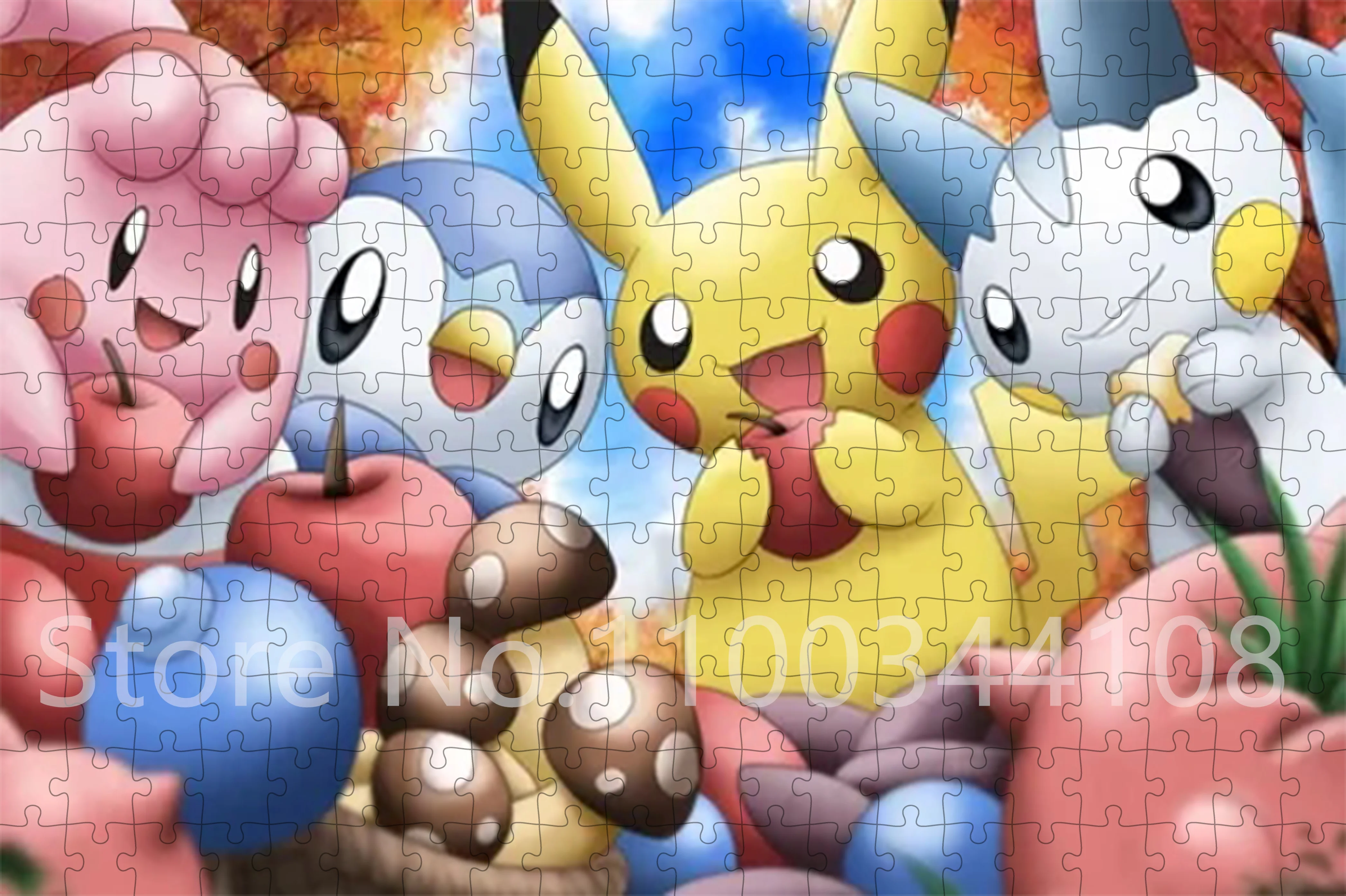 Pikachu 300/500/1000 Pieces Cartoon Anime Character Pokemon Jigsaw Puzzles for Home Interactive Children Handmade Gifts Toys