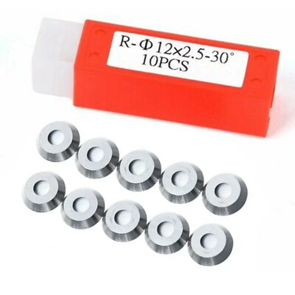 

10pcs Carbide Insert Cutters Wood Turning Tools Round Milling Knives For Lathe Woodturning Tool 12x2.5-30 Degrees