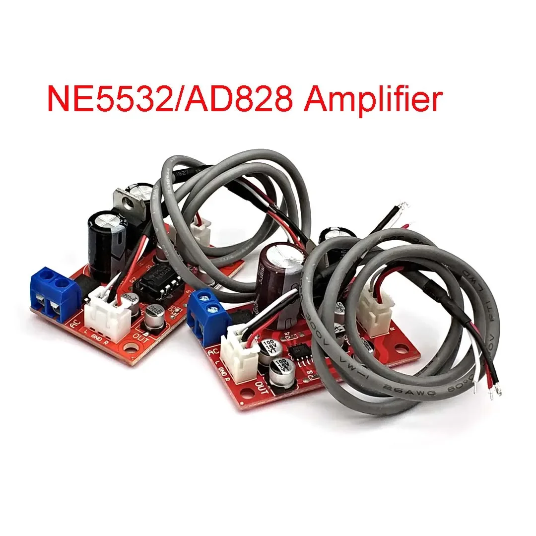 NE5532 AD828 Audio OP AMP Moving Coil Microphone Preamps Pre-Amplifier Pre-amp Magnetic Head Phono Amplifier Board DC9-24V