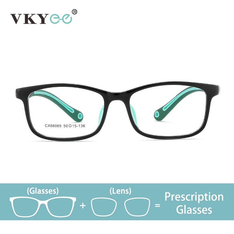 

VICKY Classic Geometric Simple Ultralight Children's Silicone Eyewear Anti-Blue Light Glasses Customizable Prescription K66065