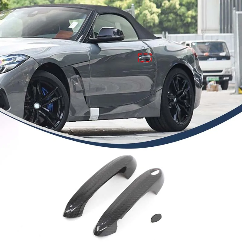 

For 2019-2025 BMW Z4 G29/Toyota Supra A90 Automotive Exterior Door Handle Protective Cover Genuine Carbon Fiber Car Accessories