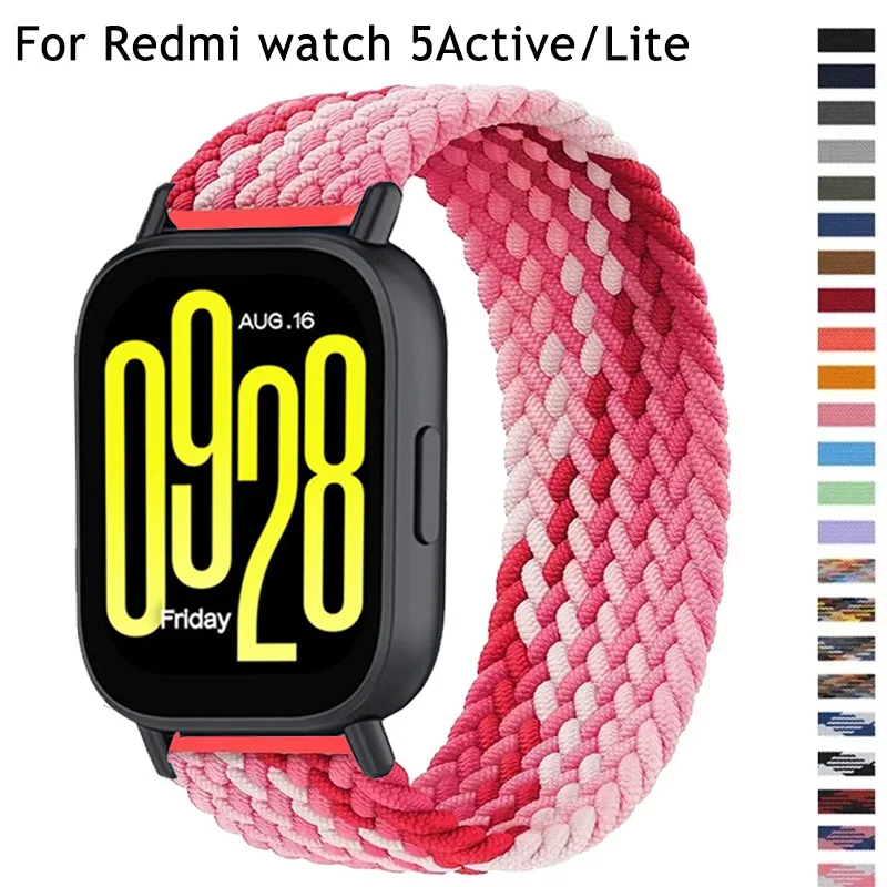 Cinturino intrecciato Solo Loop per Redmi Watch 5 lite Cinturino in nylon per Mi Redmi Watch 5 Bracciale attivo Bracciale intrecciato in tessuto elastico