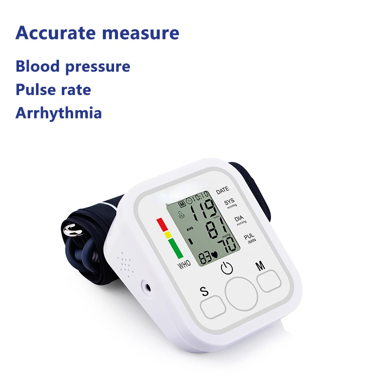 Automatic Digital Upper Arm Blood Pressure Monitor Heart Beat Rate Pulse Meter Tonometer Sphygmomanometer pulsometer