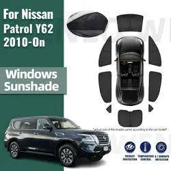 For Nissan Patrol Y62 2015-2023 2024 Full Cover Car Sunshade Shield Front Windshield Curtain Rear Side Baby Window Sun Shade