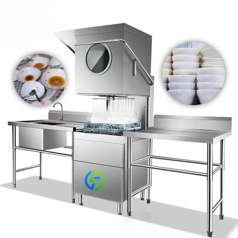 Customized Restaurant Kitchen Electric Dishwasher Machine Automatic Freestanding Dishwasher Hood Type Industrial Dishwashers