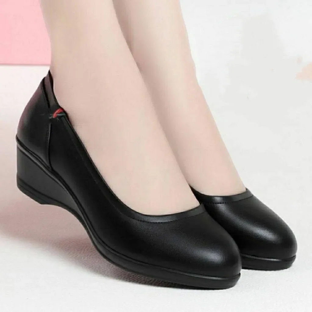 women fashion sweet light weight comfort rubber anti skid shoes lady casual elegant waterproof beach kitchen heel shoes fa61 image 3