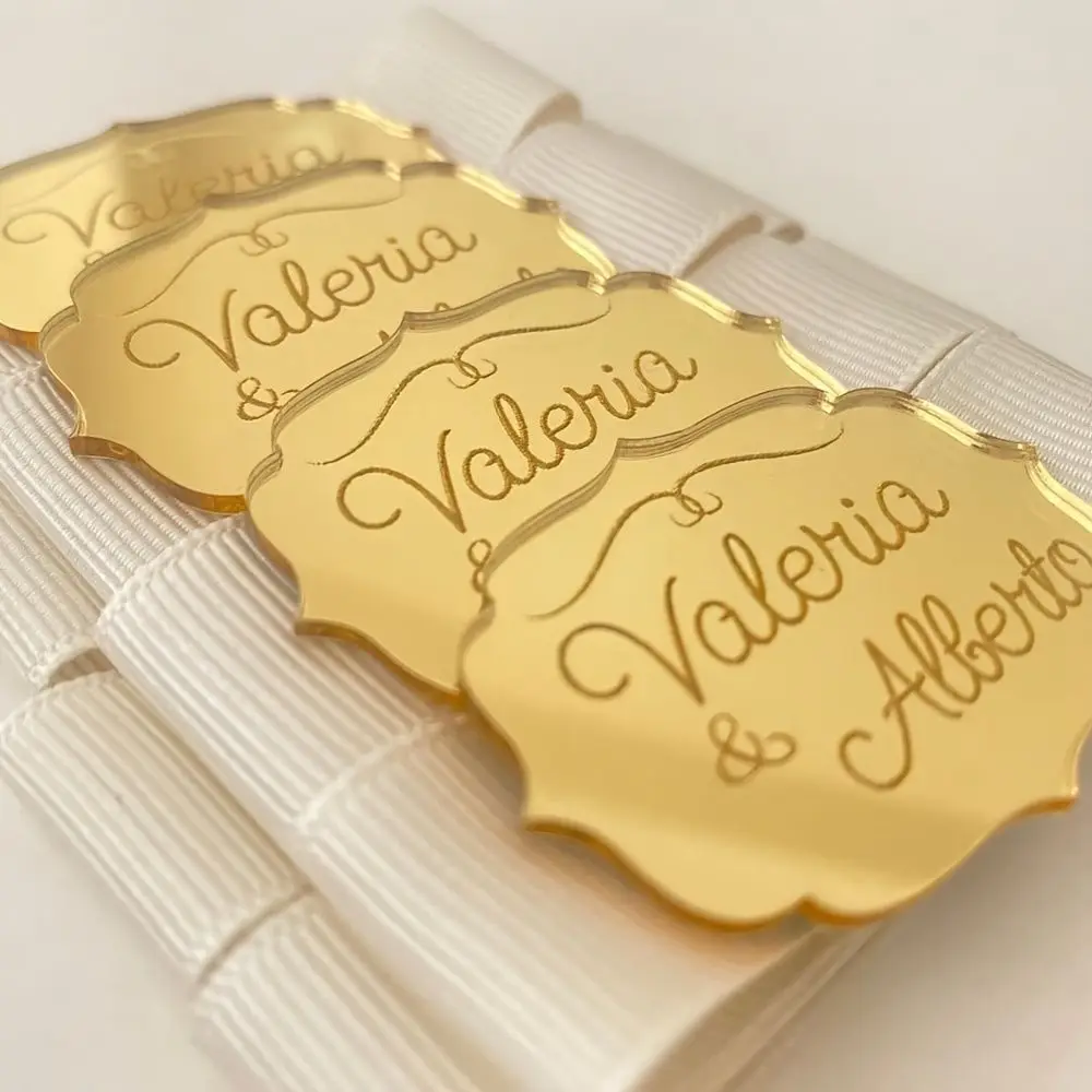 Custom Carved Name Place Cards Personalized Elegant Wedding Table Name Tags Romantic Ceremony Party Banquet Tabletop Decor