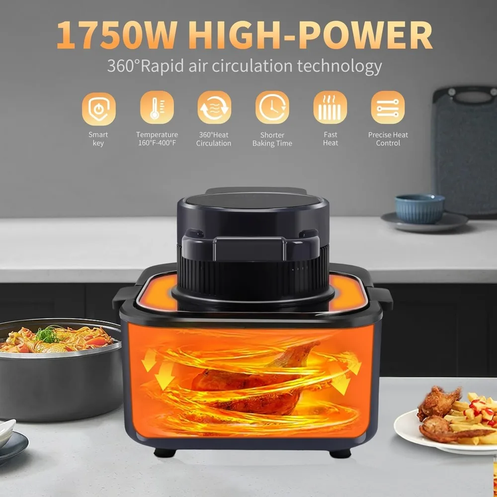 Lucht Friteuse Digitaal Met Antiaanbaklaag En Vaatwasser Veilige Mand, 1750W 8 Quart Gevisualiseerde Airfryer