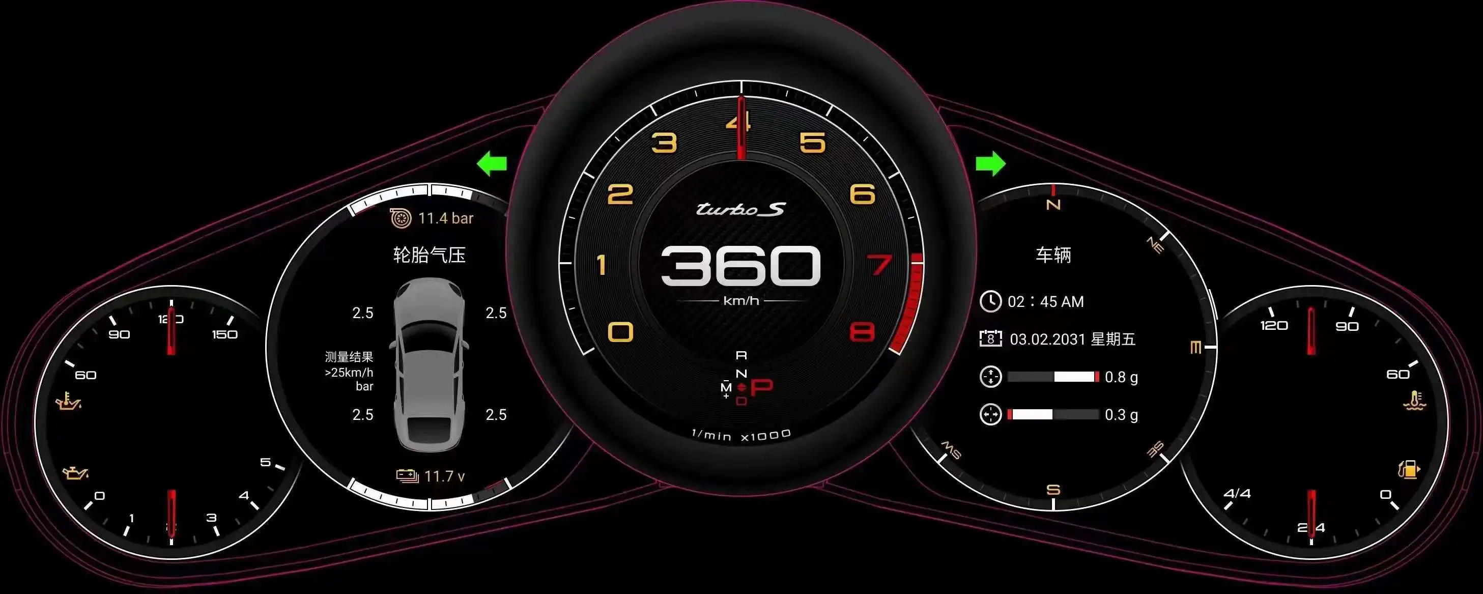 New Design LCD Digital Dashboard Screen Speedometer Screen For Porsche Cayennecustom