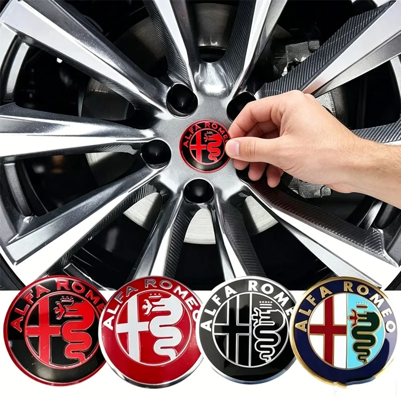 56mm Car Styling Tire Hubcap Sticker Wheel Rim Badge for Alfa Romeo Mito Giulia Giulietta 147 155 156 159 Stelvio 4C Accessories