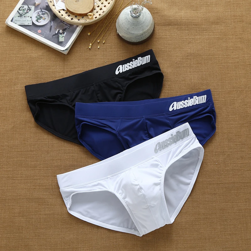 

Men's Briefs Milk Silk Low Waist Elastic Three-dimensional Aussiebum Comfortable Briefs Mens Underwear Briefs