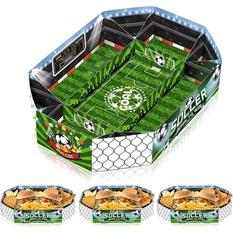 3pcs Football Party Gifts Game Day and Football Birthday Party Snack Trays Football Service Trays for Tailgate Table Decoration