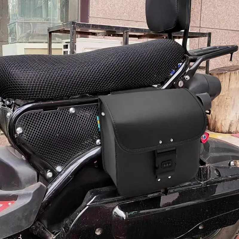 Motorcycle Panniers Bags PU leatherLarge Capacity Motorcycle Side Saddlebags Spacious Flip-Top Design Motorcycle Bag Accessories