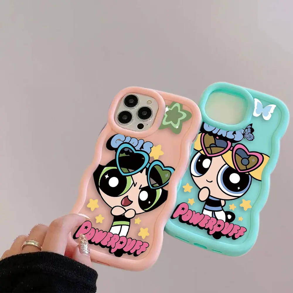 Luxury Girl P-Powerpuff Girls Shockproof Matte Skin Feel Phone Case For Apple iPhone 11 12 13 14 15 16 PRO MAX PLUS 5G