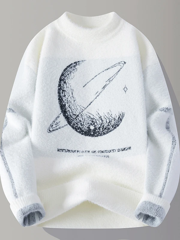 

Men's Thiened Woolen Knitted Sweater Autumn Winter New Faion Brand Mink Velvet Base Layer irt Casual Loose Fit Long Sve