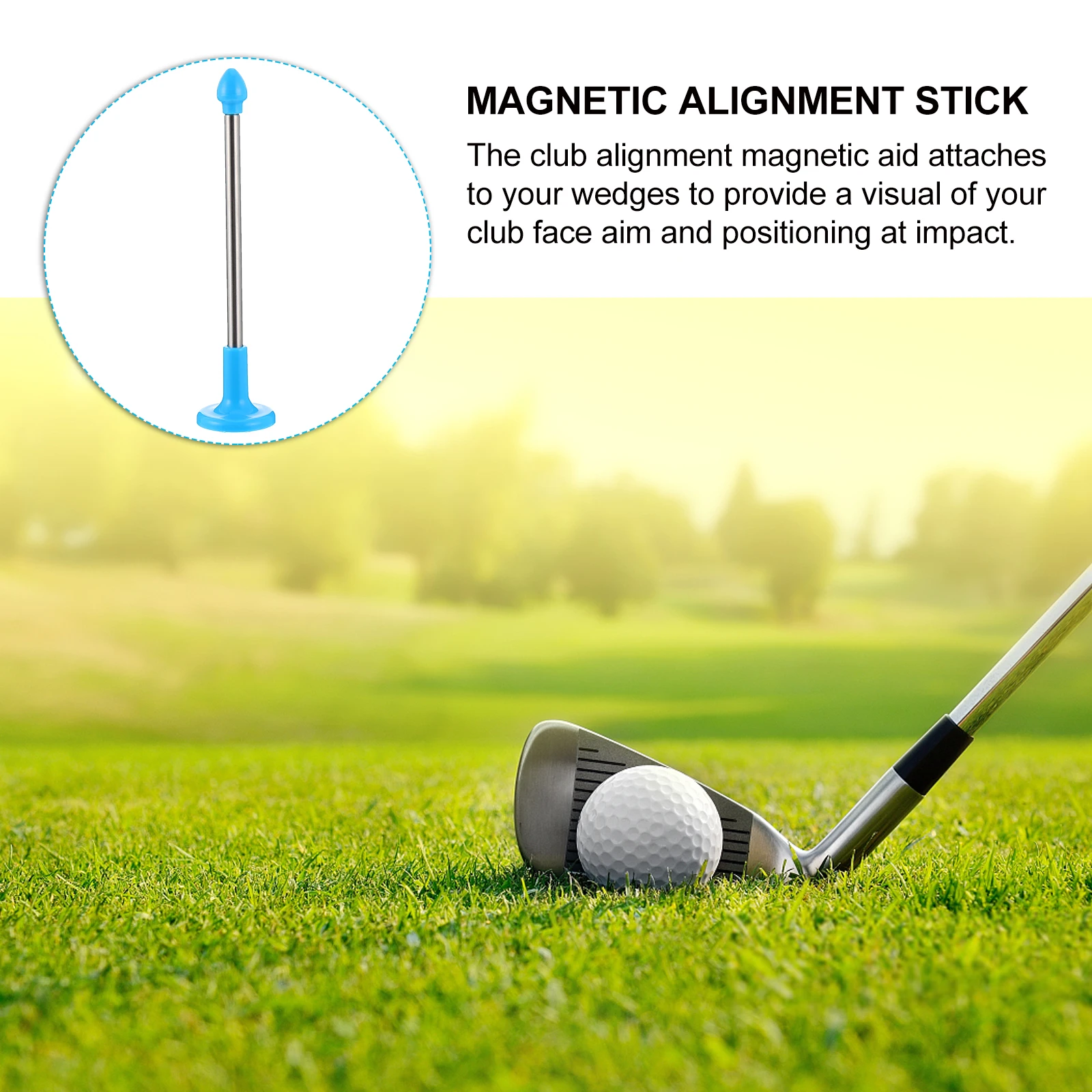 عصا محاذاة الجولف المغناطيسية من الفولاذ المقاوم للصدأ قابلة للتمديد، أداة تدريب التأرجح لممارسة التقطيع، مؤشر مسار التأرجح، زاوية الكذب