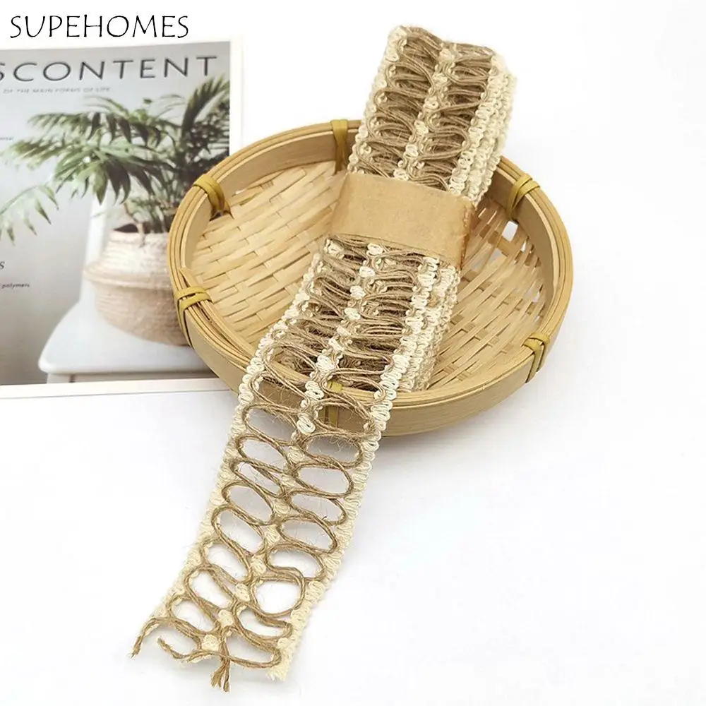 

3.5-5cm Wide Gift Wrapping Crafts Home Ornament DIY Scrapbook Lace Wedding Party Supplies Jute Ribbon Hemp Rope Burlap Roll