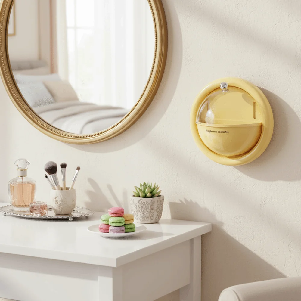 غطاء قلاب دوار للاستخدام الواحد صندوق تخزين جوهر الدوبامين نصف كروي صندوق مقاوم للغبار مقصورة بلاستيكية