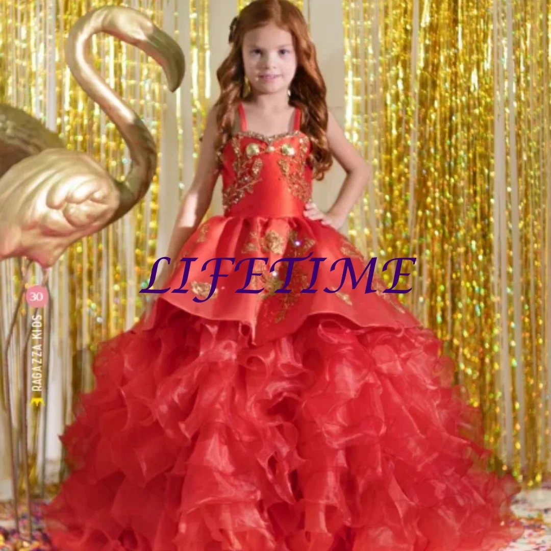 

Красные мини-платья Quinceanera Мексиканское бальное платье Аппликации из органзы Платья с цветочным узором для девочек Чарро Театрализованное платье Детские по индивидуальному заказу